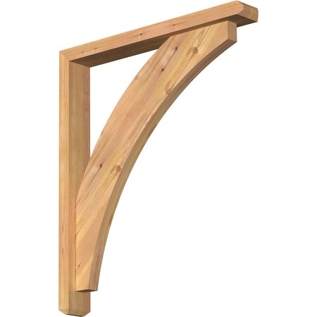 Ekena Millwork Thorton Craftsman Smooth Bracket w/ Offset Brace, Western Red Cedar, 3 1/2"W x 26"D x 30"H BKT0402X26X30THR04SWR